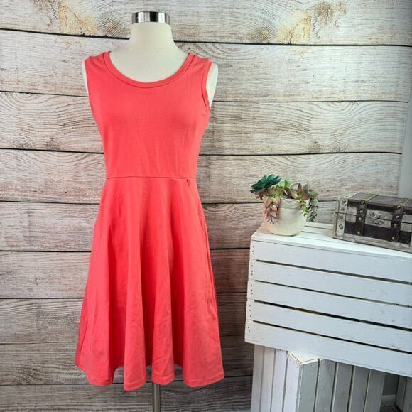 Banana Republic Women's Size 2 Coral Fit & Flare Mini Dress‎ - Picture 1 of 9
